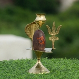 VIKRAM METAL   Narmedeshwar Shivling with Brass Stand - 6 INCH
