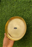 VIKRAM METAL  Brass Emboss Round Plate with flower emboss print  - 10 INCH, GOLDEN