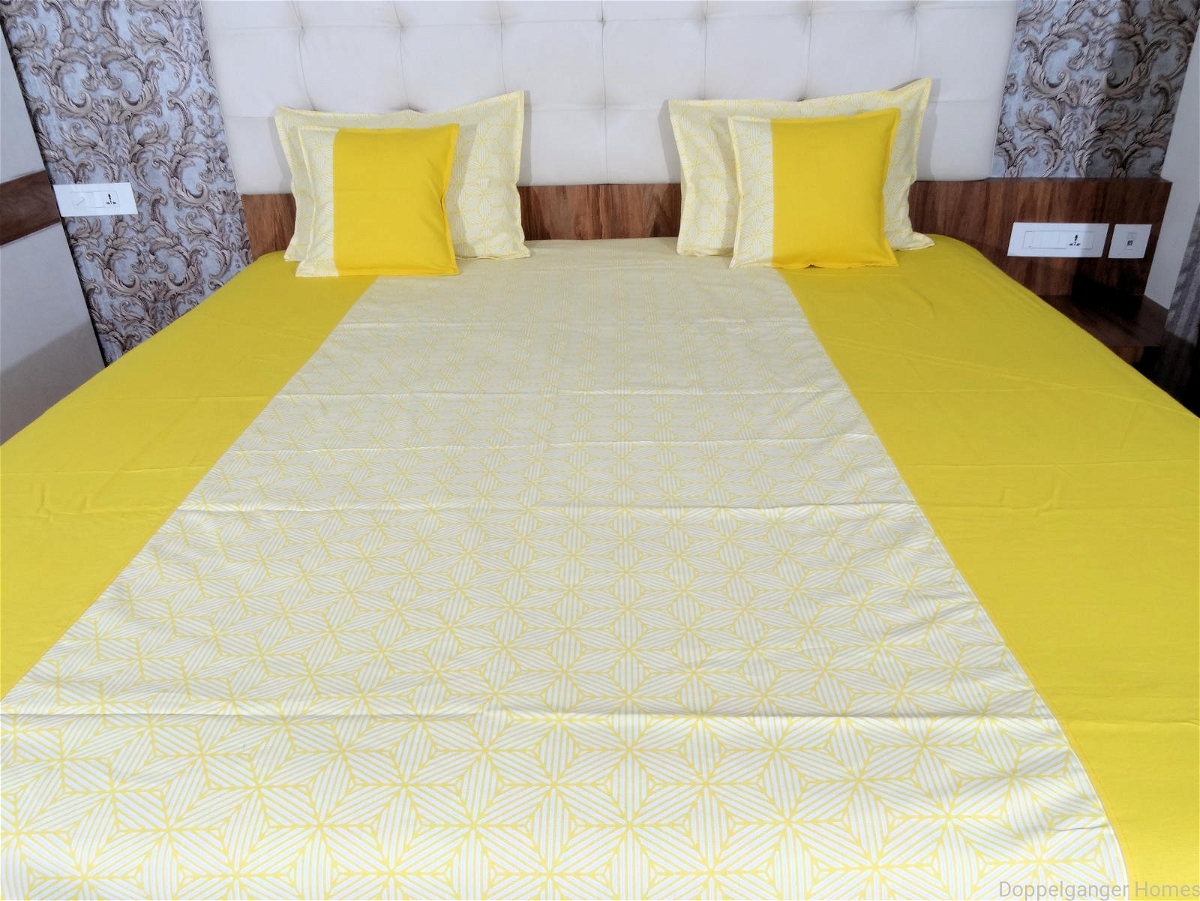 Doppelganger Homes Yellow Beauty Double Bed sheet