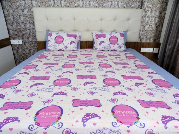 Doppelganger Homes Sweet Princess Cartoon Double Bed Sheet