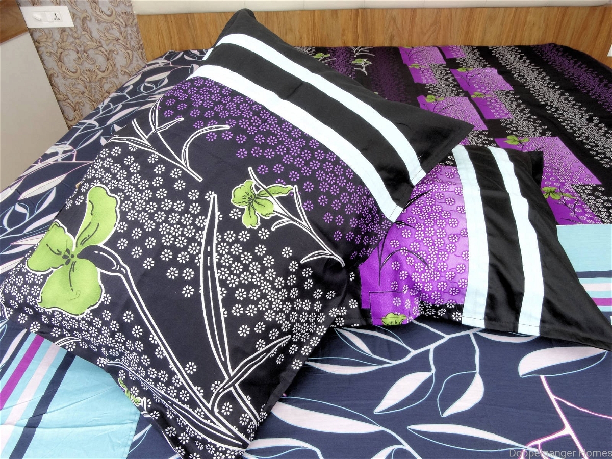 Flower & Leaves Designer Double Bed Sheet