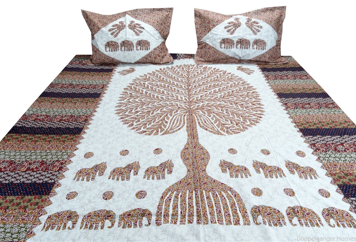 Doppelganger Homes "Tree of Life" Printed Double Bed Sheet