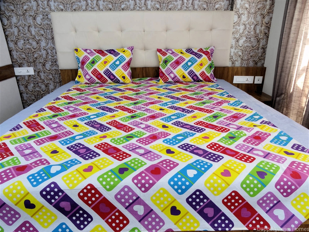 Doppelganger Homes Heart & Dice Double Bed Sheet