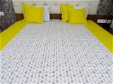 Doppelganger Homes Yellow Christmas tree Double Bed Sheet
