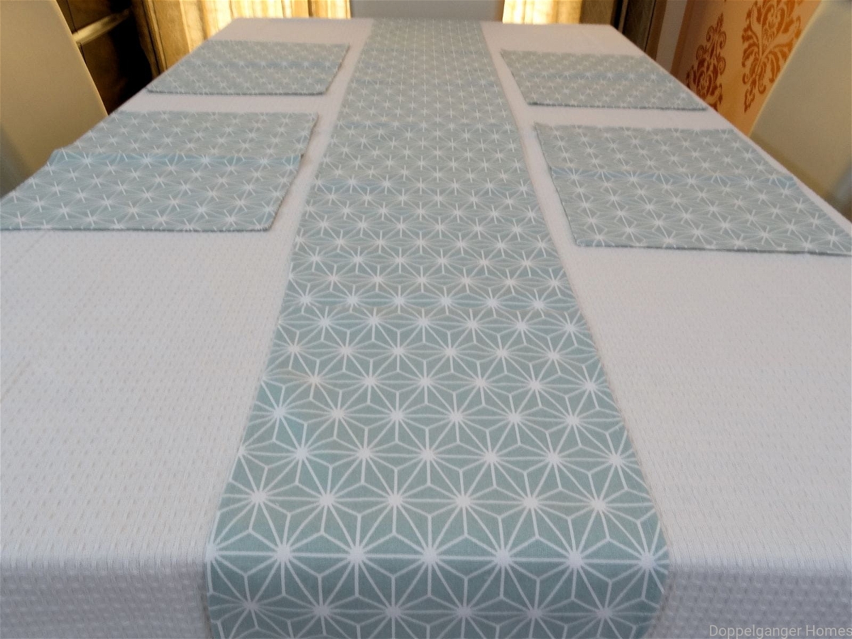 Doppelganger Homes Cotton Dining Table Cover, Runner & Placemat set (8PCS)-39