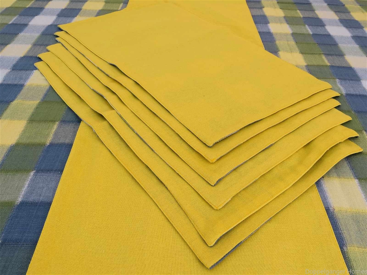 Doppelganger Homes Cotton Dining Table Cover, Runner & Placemat set (8PCS)-44