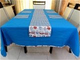 Doppelganger Homes Cotton Dining Table Cover, Runner & Placemat set (8PCS)-49