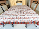 Doppelganger Homes Kalamkari Cotton Dining Table Cover 6 Seater Designer