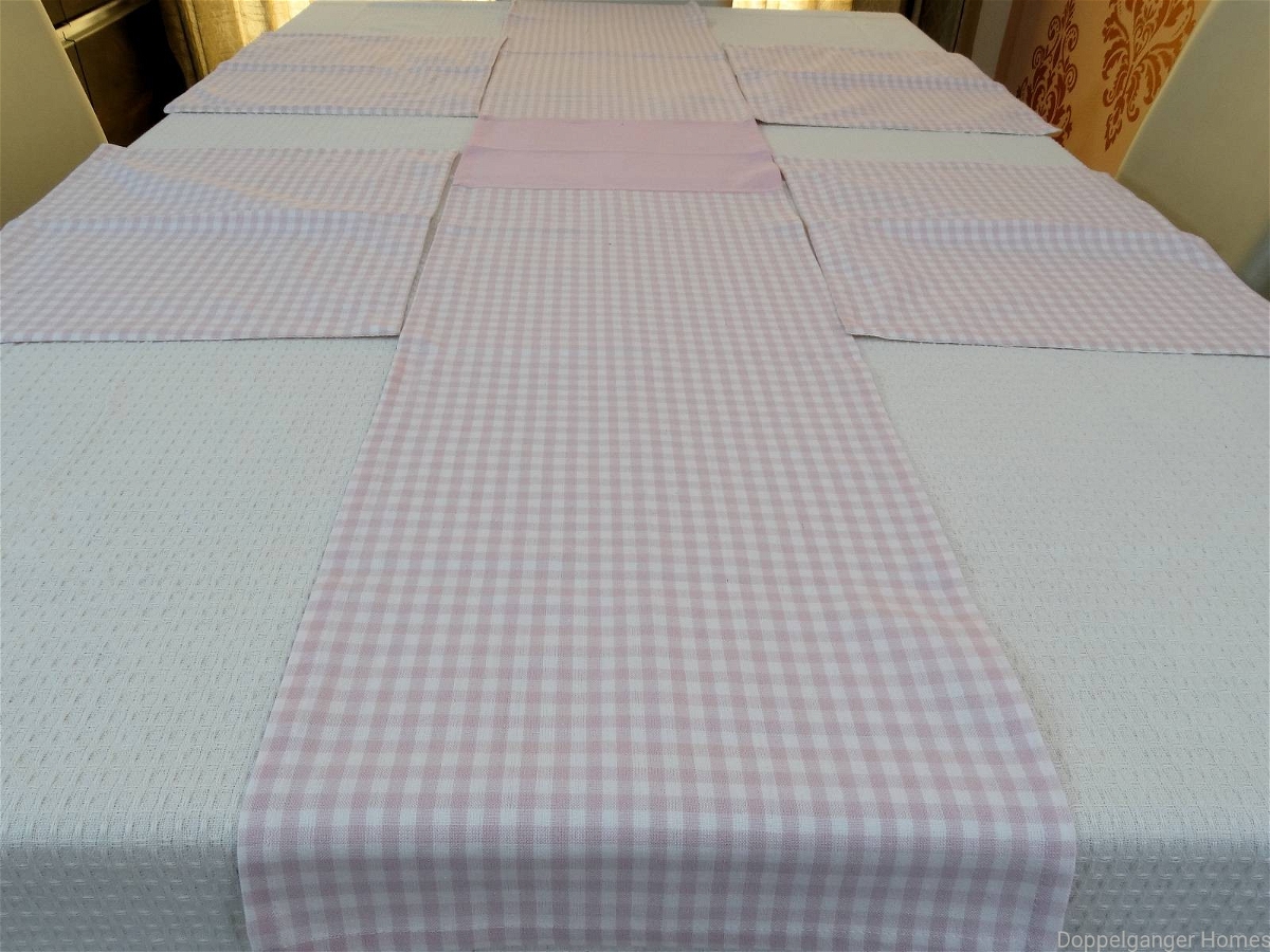 Doppelganger Homes Cotton Dining Table Cover, Runner & Placemat set (8PCS)-40