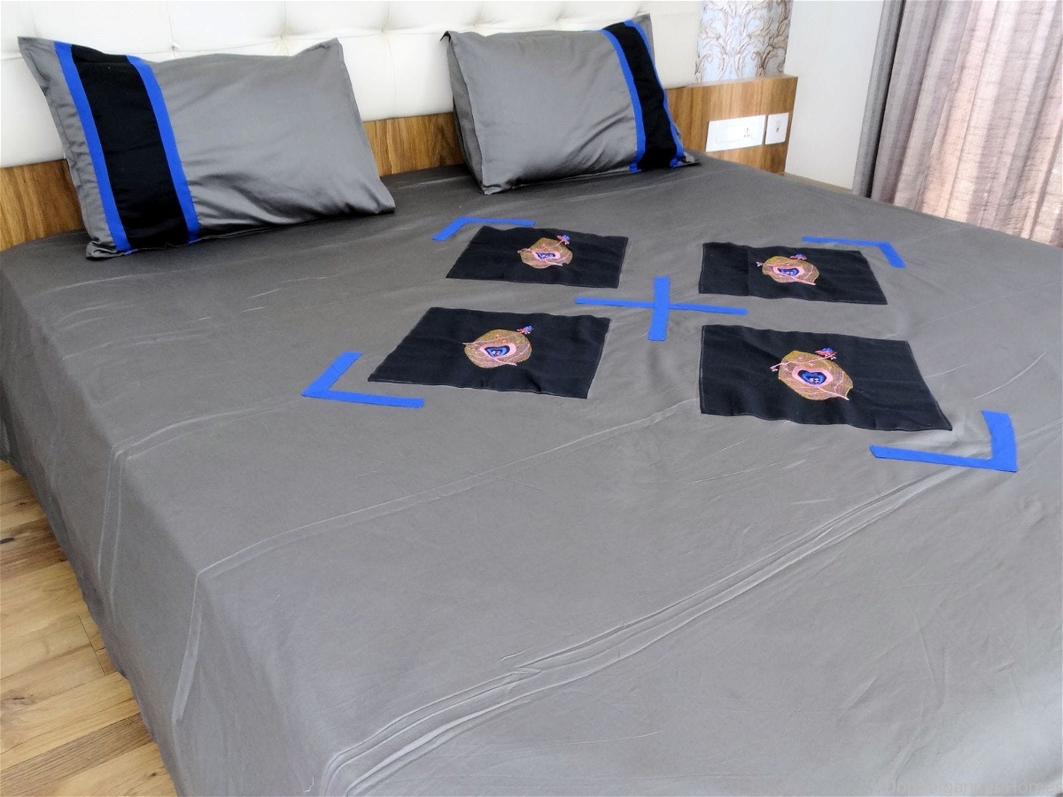 Embroidered  Double Bed Sheet-145