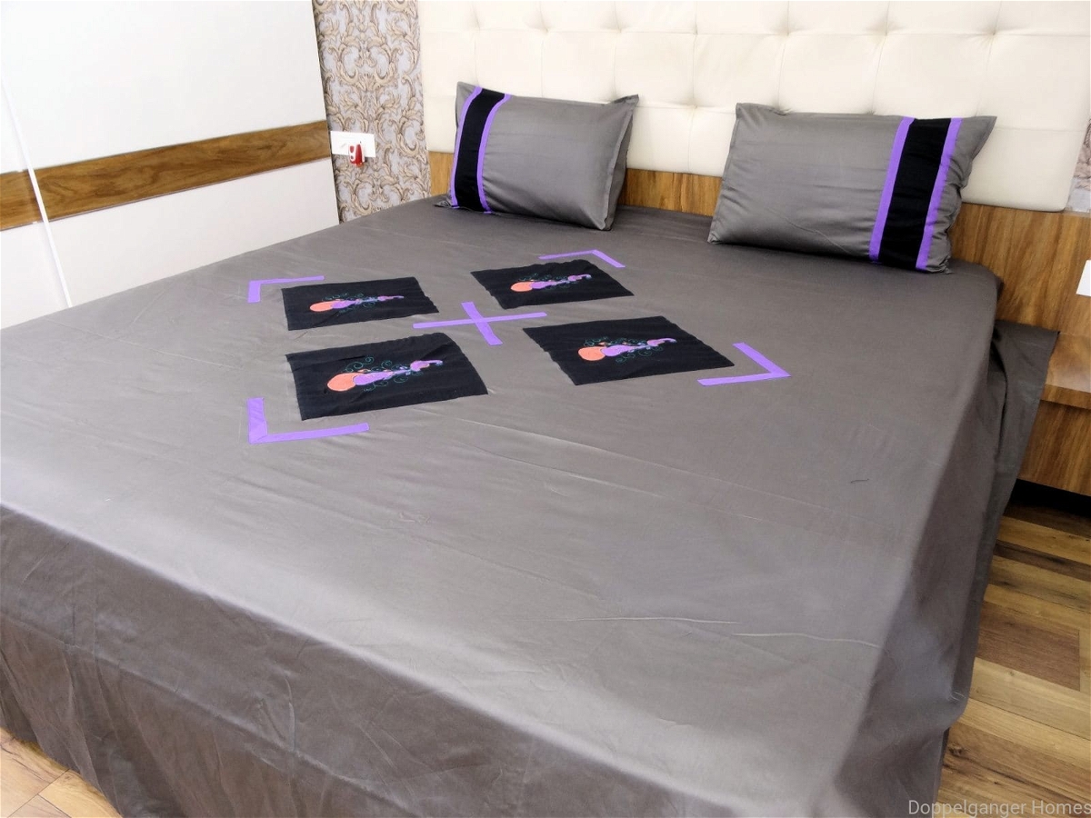 Embroidered  Double Bed Sheet-138