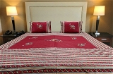 Applique Embroidery Double Bed Sheet-47