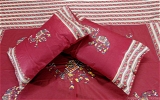 Applique Embroidery Double Bed Sheet-47