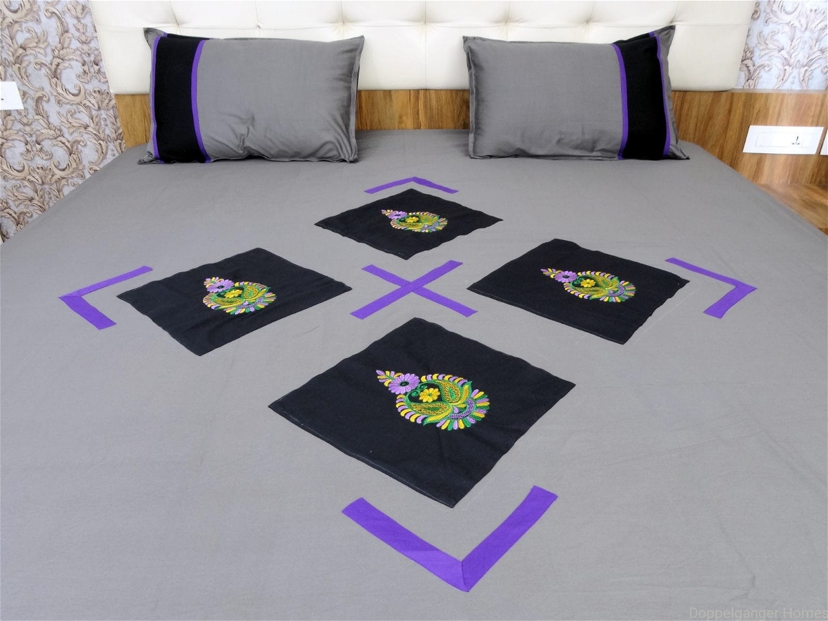 Embroidered  Double Bed Sheet-144