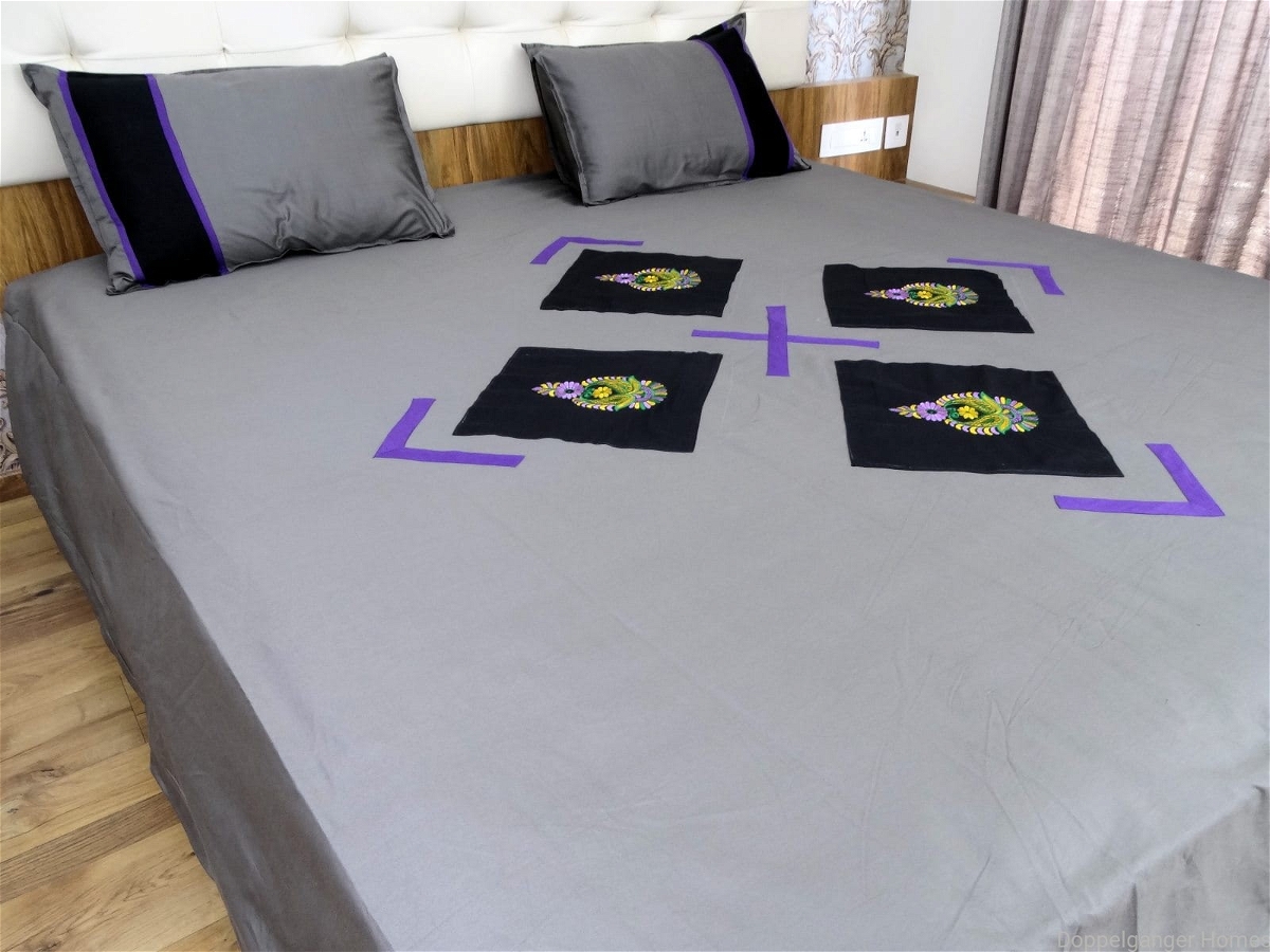 Embroidered  Double Bed Sheet-144