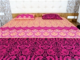 Doppelganger Homes Damask Design Printed Double Bedsheet-86
