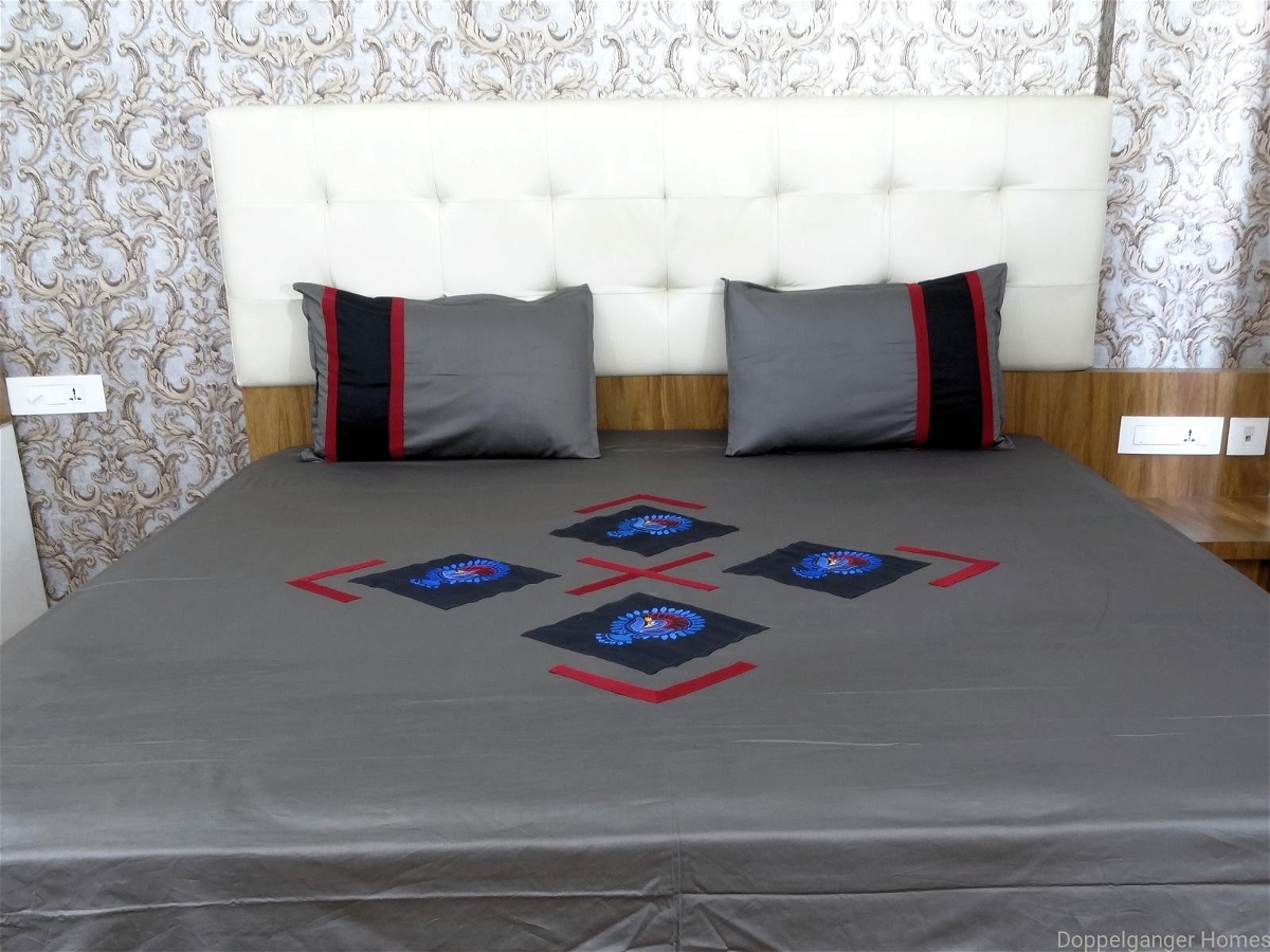 Embroidered  Double Bed Sheet-140