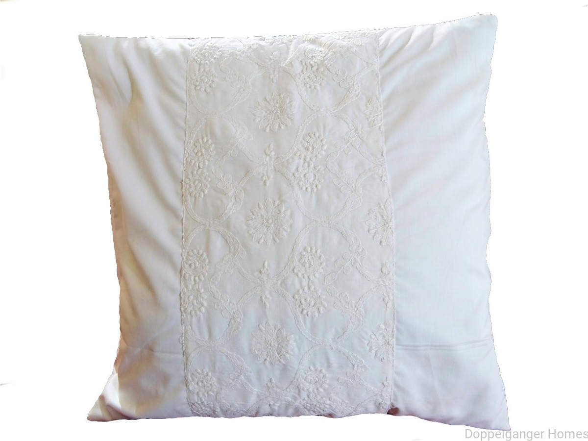 Doppelganger Homes Lucknowi-Chikan Hand embroidery Cushion Cover-31