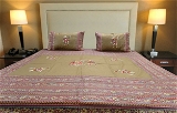 Applique Embroidery Double Bed Sheet-52