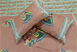 Applique Embroidery Double Bed Sheet-45