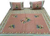 Applique Embroidery Double Bed Sheet-45