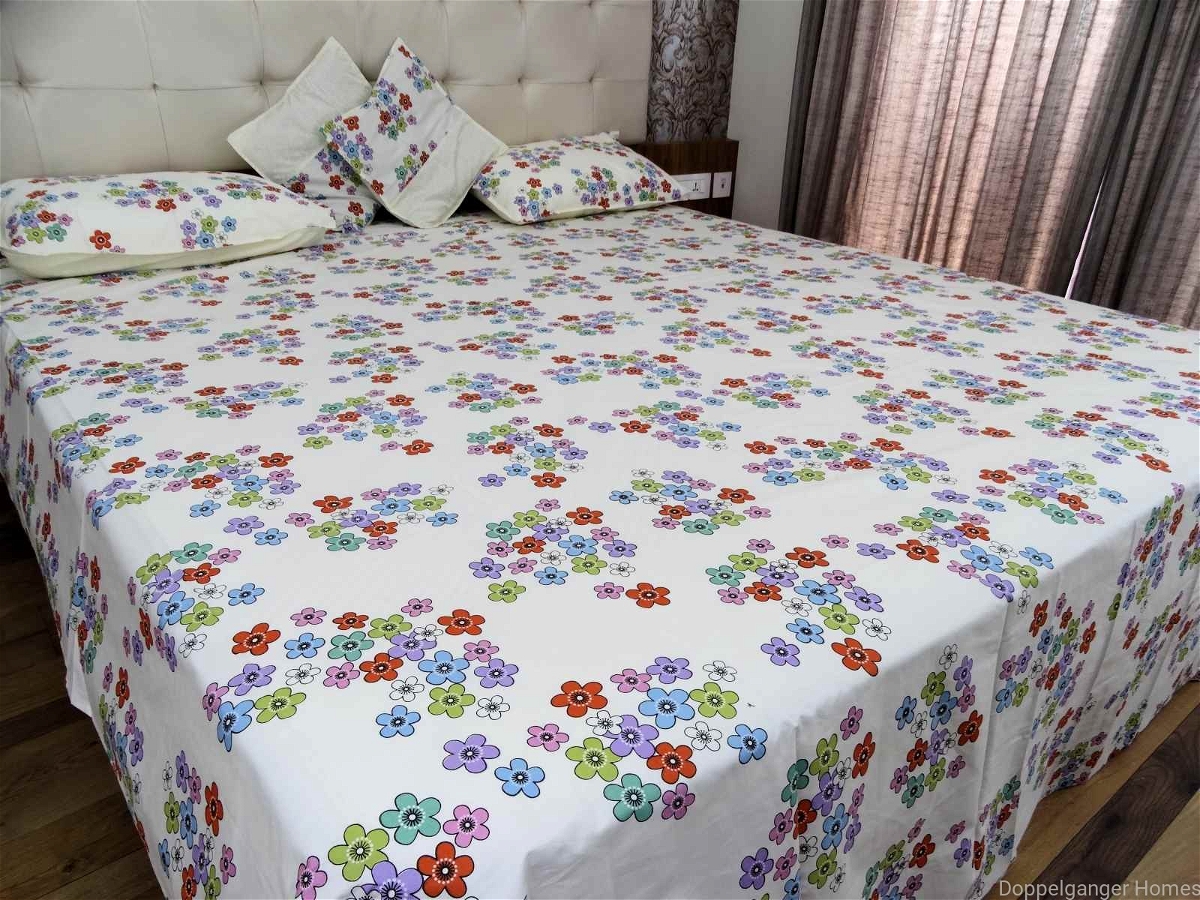 Doppelganger Homes Floral Double Bed sheet-112