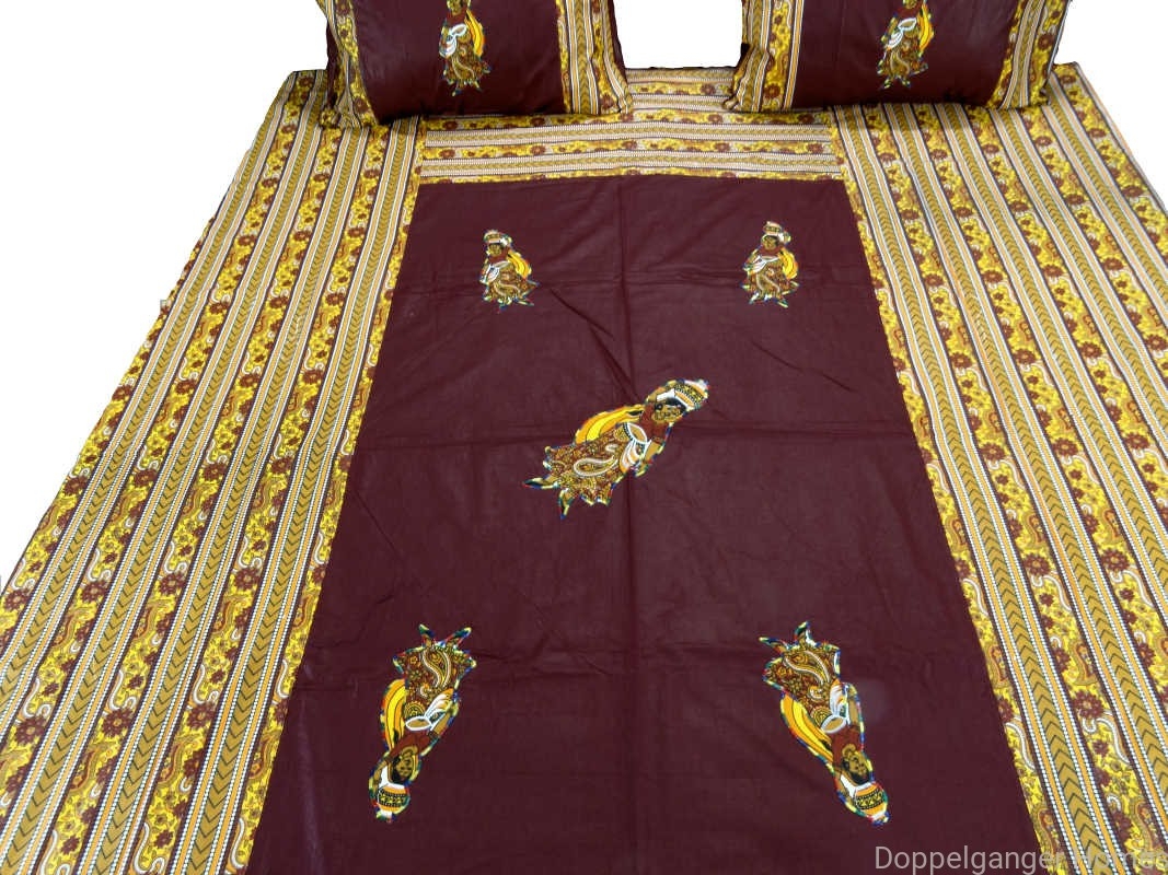 Applique Embroidery Double Bed Sheet-50