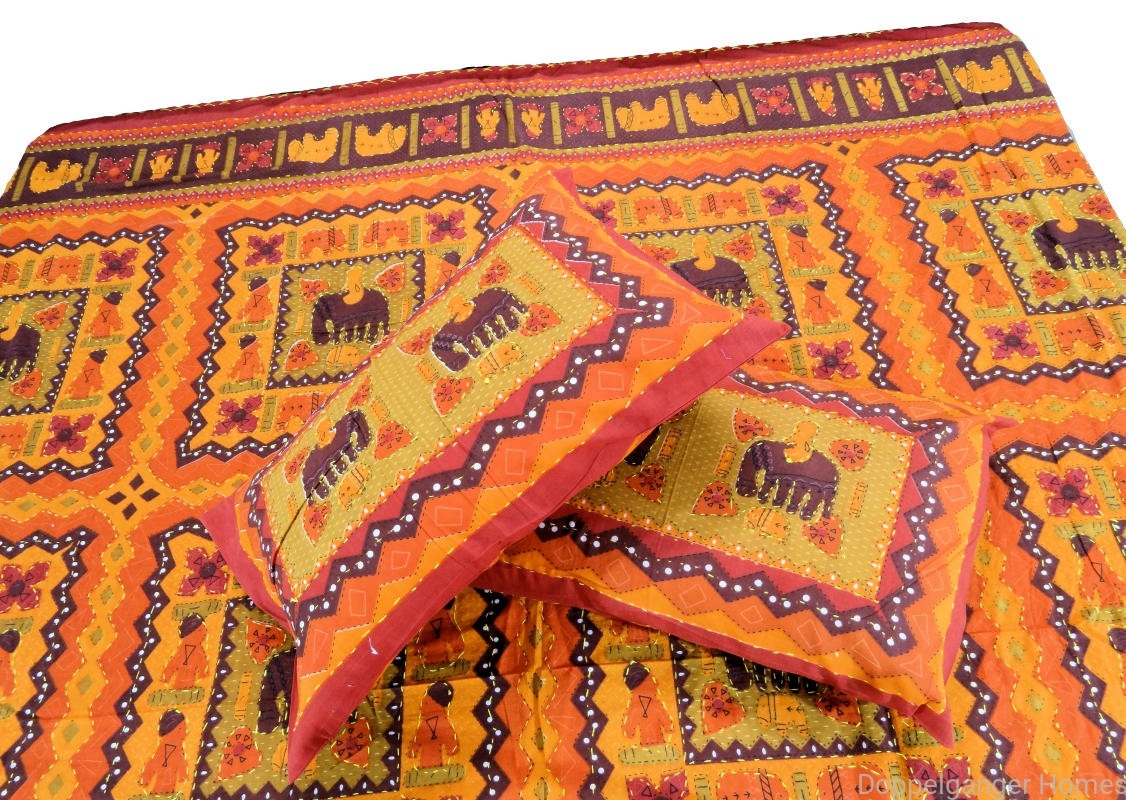 Kantha Embroidery Double Bed Sheet-37