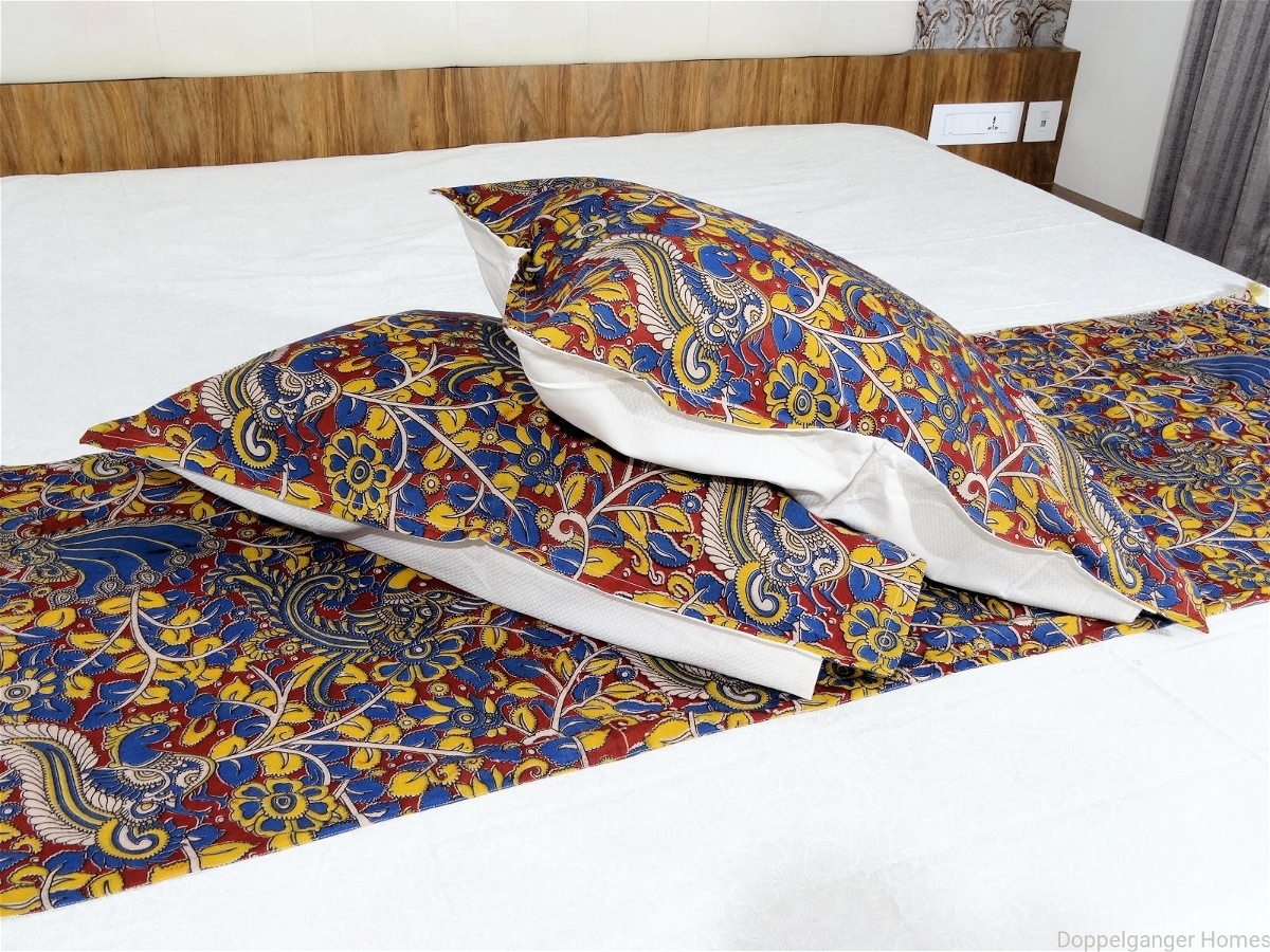 Doppelganger Homes Kalamkari Double Bed sheet  set-81