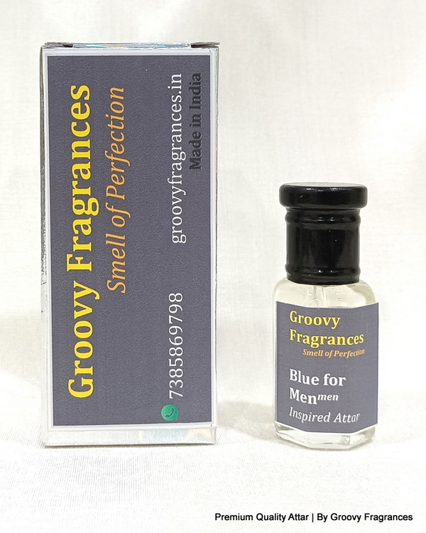 Groovy Fragrances Blue for Men Long Lasting Perfume Roll-On Attar | For Men | Alcohol Free by Groovy Fragrances - 6ML