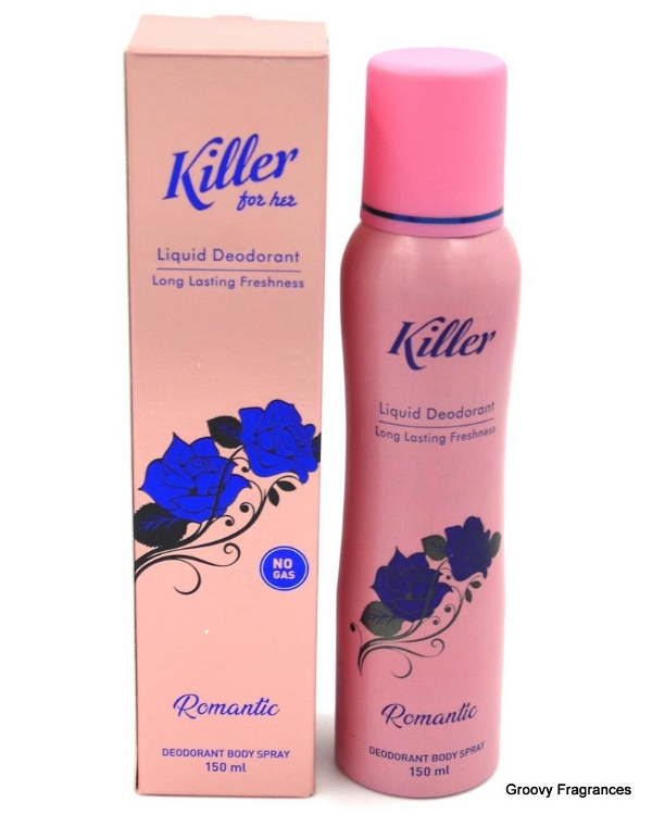 Killer KILLER Romantic Liquid Deodorant Long Lasting Freshness Body Spray No Gas - For Her - 150ML