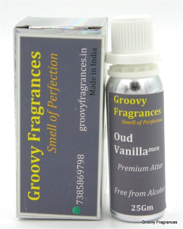 Groovy Fragrances Oud Vanilla Long Lasting Perfume Roll-On Attar | For Men | Alcohol Free by Groovy Fragrances - 25Gm