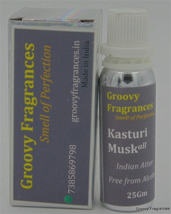 Groovy Fragrances Kasturi Musk Long Lasting Perfume Roll-On Attar | Unisex | Alcohol Free by Groovy Fragrances - 25Gm