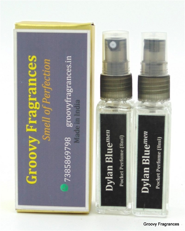 Groovy Fragrances Dylan Blue Long Lasting Pocket Perfume 8ML (Pack of 2) | For Men | By Groovy Fragrances - 8ML