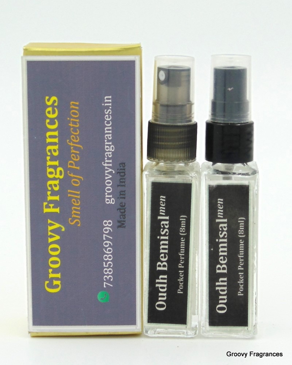 Groovy Fragrances Oudh Bemisal Long Lasting Pocket Perfume 8ML (Pack of 2) | For Men | By Groovy Fragrances - 8ML