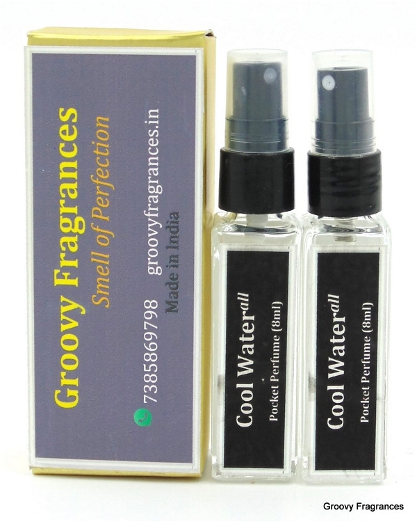 Groovy Fragrances Cool Water Long Lasting Pocket Perfume 8ML (Pack of 2) | Unisex | By Groovy Fragrances - 8ML