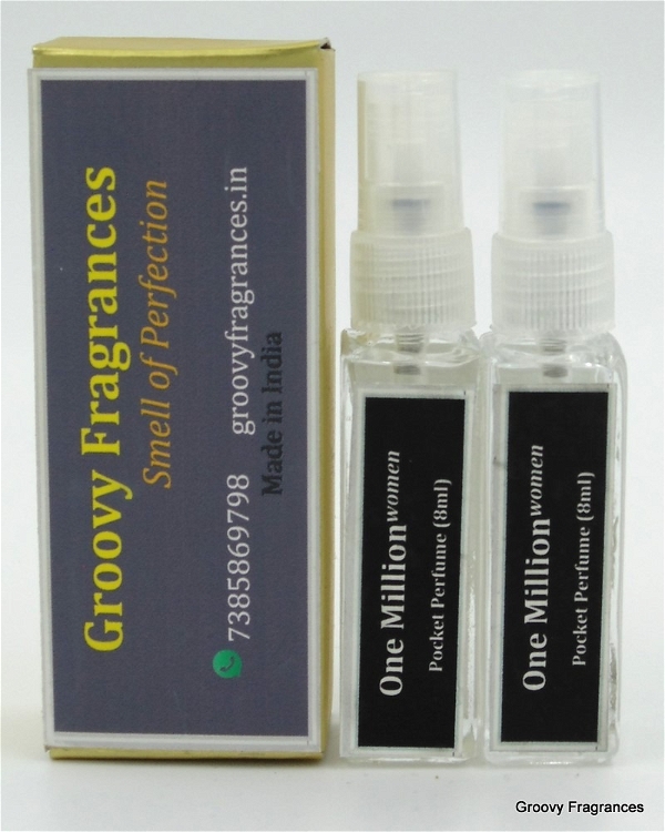 Groovy Fragrances One Million Long Lasting Pocket Perfume 8ML (Pack of 2) | For Women | By Groovy Fragrances - 8ML