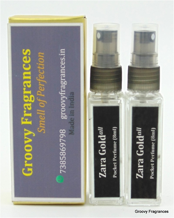 Groovy Fragrances Zara Gold Long Lasting Pocket Perfume 8ML (Pack of 2) | Unisex | By Groovy Fragrances - 8ML