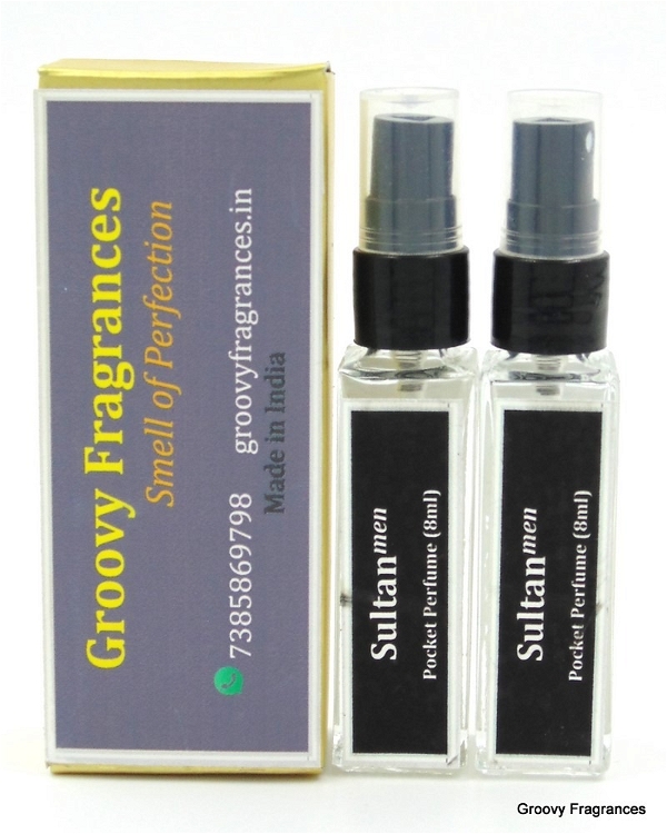 Groovy Fragrances Sultan Long Lasting Pocket Perfume 8ML (Pack of 2) | For Men | By Groovy Fragrances - 8ML