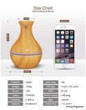 Wooden Essential Humidifier Aroma Oil Diffuser Ultrasonic Wood Air Humidifier Fashion USB Mini LED lights For Home Office - Brown