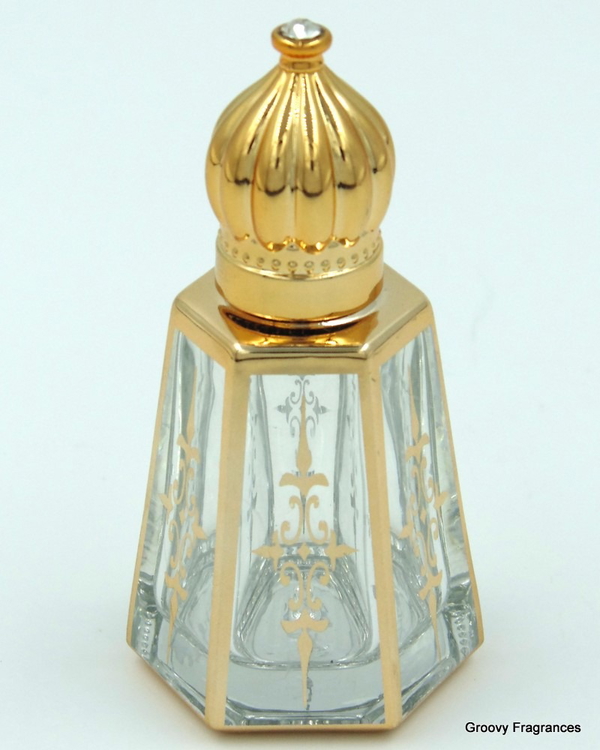 Groovy Fragrances Exclusive Golden Fancy Designer Bottle Empty Attar Bottle- V shape D2 - Gold