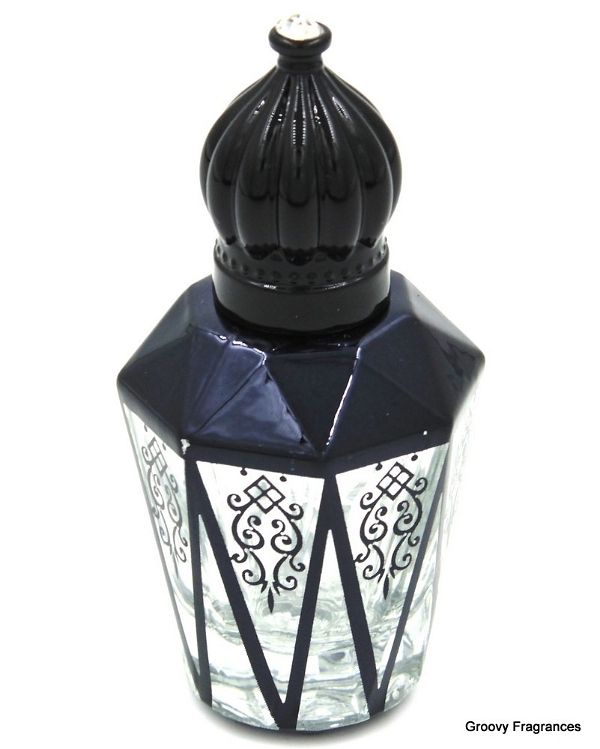 Groovy Fragrances Exclusive Golden Fancy Designer Bottle Empty Attar Bottle- Diamond Cut shape D5 - Black