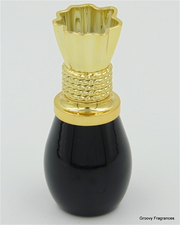 Groovy Fragrances Exclusive Golden Fancy Designer Bottle Empty Attar Bottle- Round shape D10 - Black