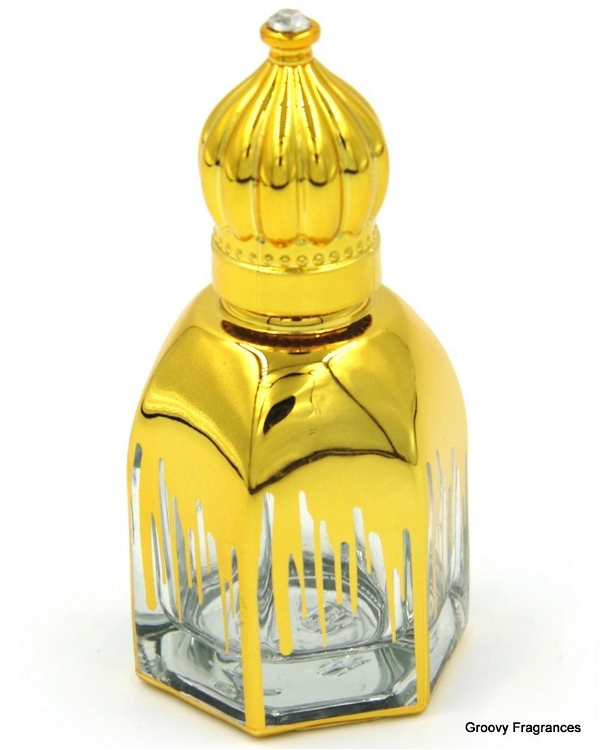 Groovy Fragrances Exclusive Golden Fancy Designer Bottle Empty Attar Bottle D20 - Type 5