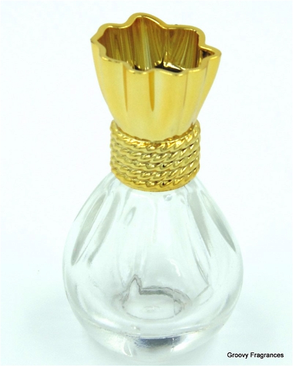 Groovy Fragrances Exclusive Golden Fancy Designer Bottle Empty Attar Bottle- Round shape D12 - Yellow Cap