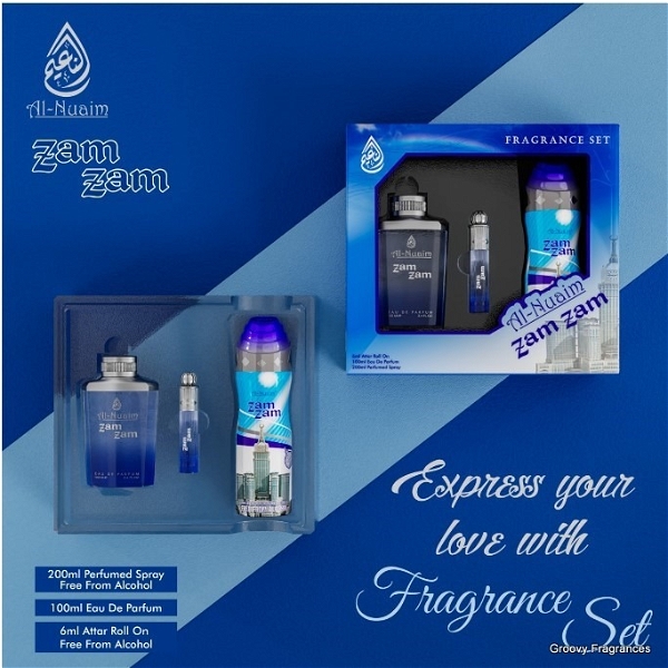 AL-Nuaim Al Nuaim Zam Zam Fragrance Set 3 In 1 - Perfume & EPD & Attar Gift Set - 200ML+100ML+6ML