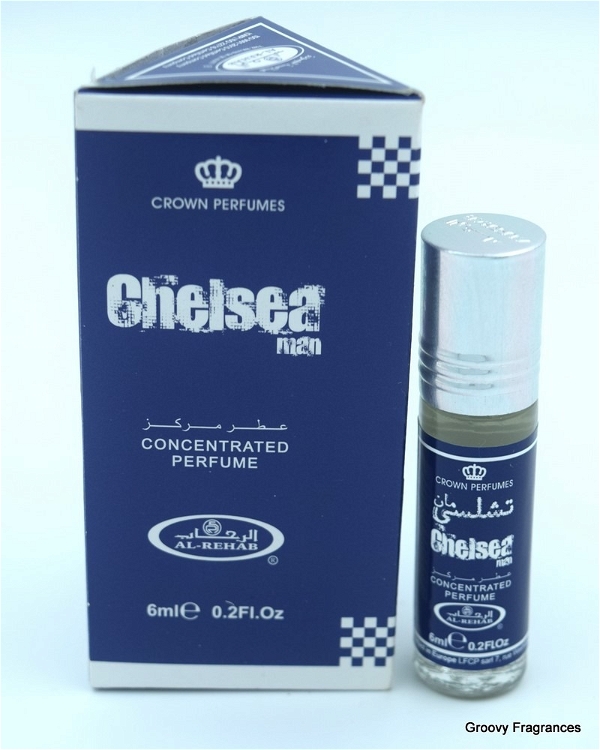 Al Rehab Chelsea Man Crown Perfumes Roll-On Attar Free from ALCOHOL - 6ML