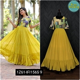 PREMIUM DESIGNER READYMADE GOWN COLLECTIONS - Yellow, L