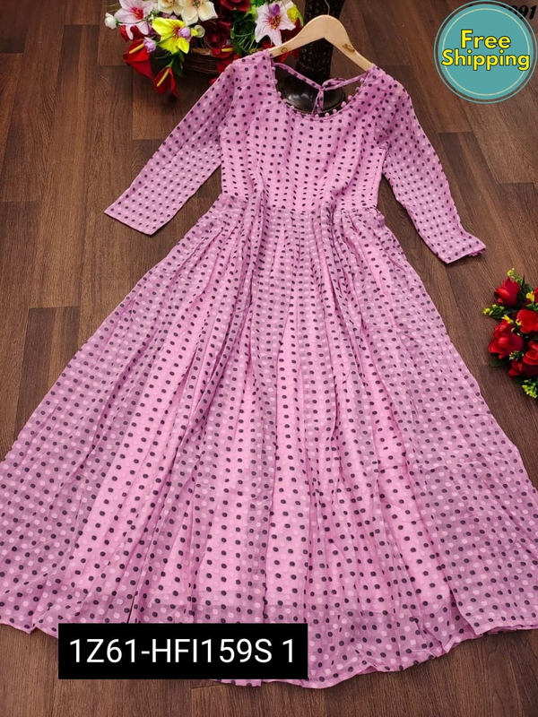 PREMIUM READYMADE GOWN COLLECTIONS - Pink Flamingo, Free Size