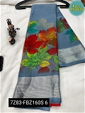 Fabric pure chiffon With blouse with beautifully veiwing border - Magenta / Fuchsia, Free Size
